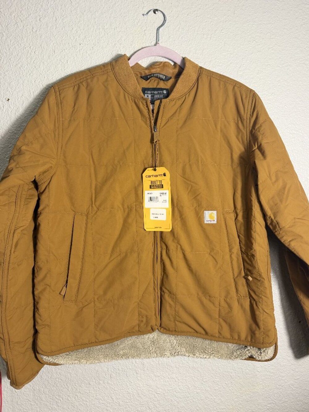 Carhartt Rain Defender Quilted Sherpa Lined Jacket 106486 Brown Women's M NWT